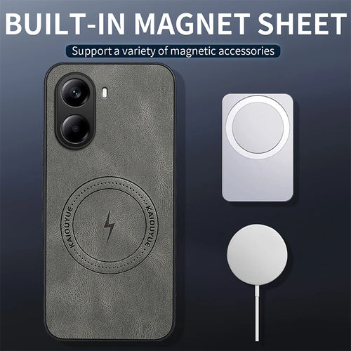 For Mi Poco X7 Pro Case Luxury PU Leather Skin Magnetic Magsafe Protective Back Cover For Poco C71 M7 Pro Phone Shell