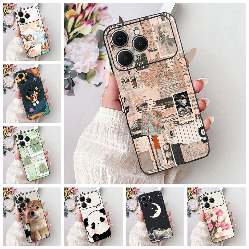 For Tecno Spark 40 Cover Case Luxury Fashion Butterfly Love Cute Cool Painted Back Cover For Techno Spark 40 Phone Case Silicone