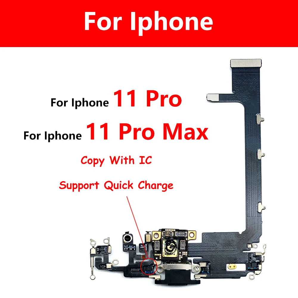 Charging Flex For Iphone 11 Pro / For IPhone 11 Pro Max USB Charger Port Dock Connector Plug With IC Board Ribbon Cable Replace