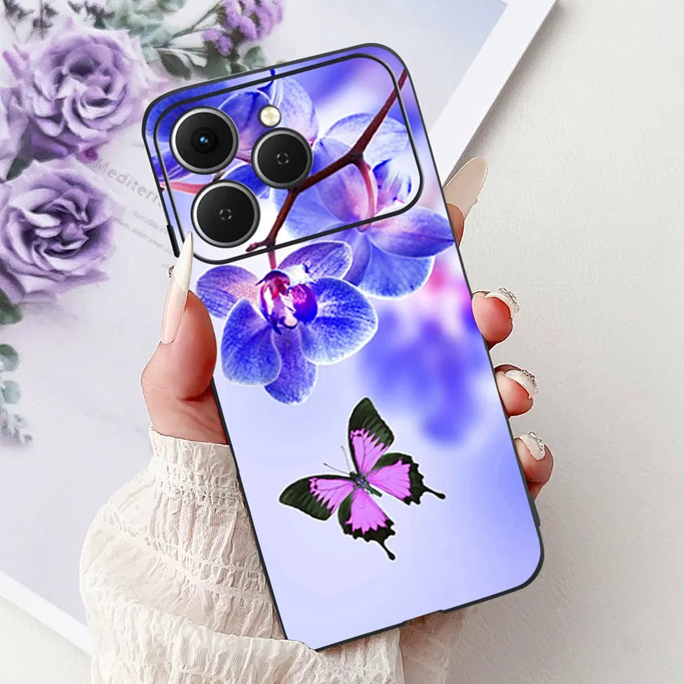 For Tecno Spark 40 Cover Case Luxury Fashion Butterfly Love Cute Cool Painted Back Cover For Techno Spark 40 Phone Case Silicone