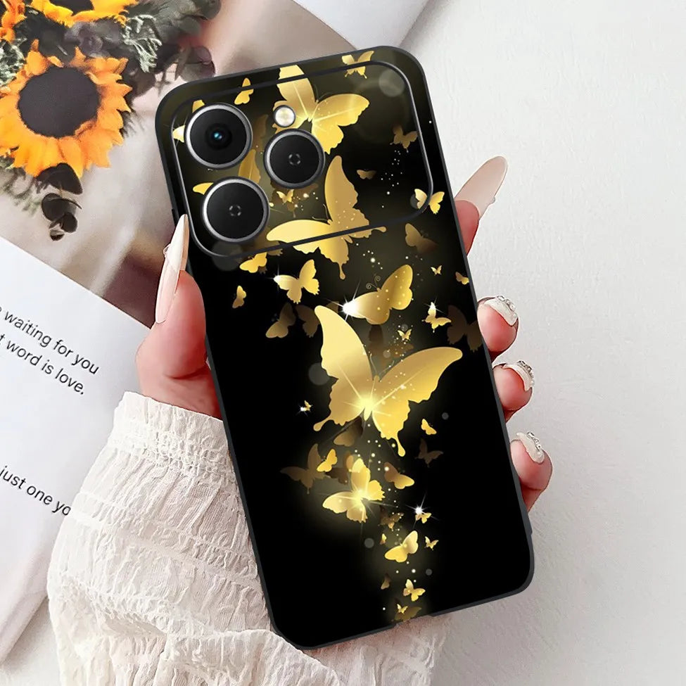 For Tecno Spark 40 Cover Case Luxury Fashion Butterfly Love Cute Cool Painted Back Cover For Techno Spark 40 Phone Case Silicone