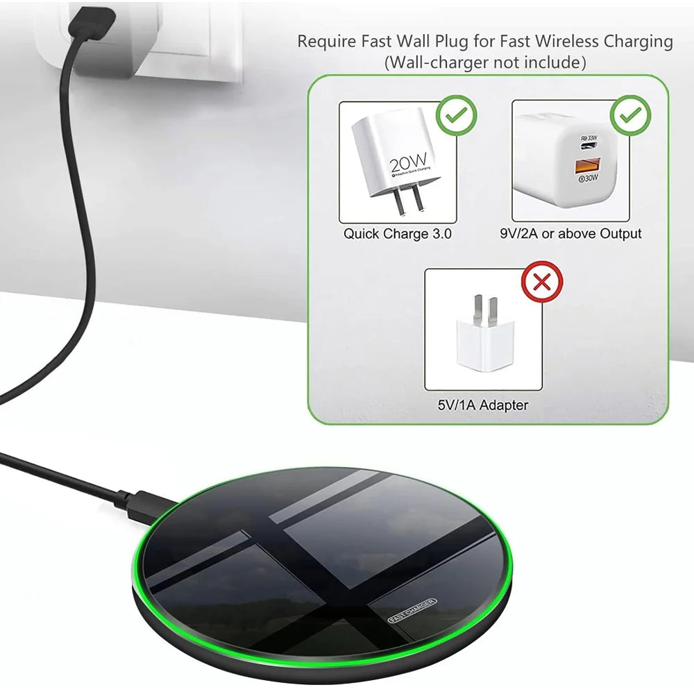 30W Wireless Charger for iPhone 15 14 13 12Samsung Xiaomi Phone Chargers Induction Fast Charging Dock Station