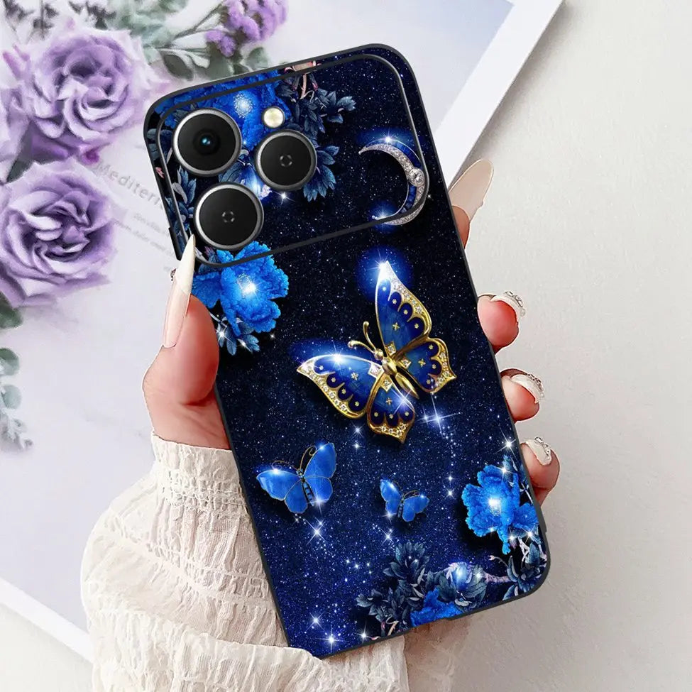 For Tecno Spark 40 Cover Case Luxury Fashion Butterfly Love Cute Cool Painted Back Cover For Techno Spark 40 Phone Case Silicone