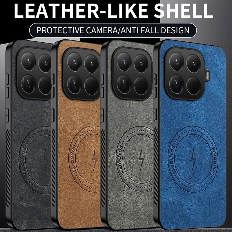 For Xiaomi Mi 15T 14T Pro Case Luxury PU Leather Skin Magnetic Magsafe Protective Back Cover For Mi 17 Pro Max 17Pro Phone Shell