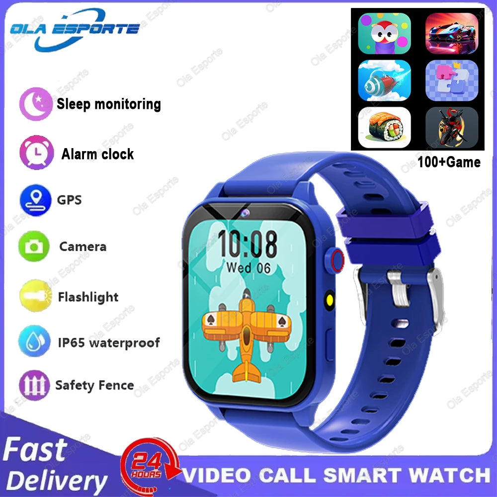 2025 New Smart Watch Kids 1.83 Inch Display 18 Games Sleep Monitor Camera Alarm Clock Children Kids Smartwatch Boys Girls Gifts