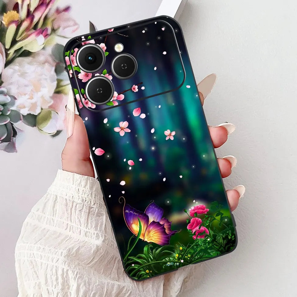 For Tecno Spark 40 Cover Case Luxury Fashion Butterfly Love Cute Cool Painted Back Cover For Techno Spark 40 Phone Case Silicone