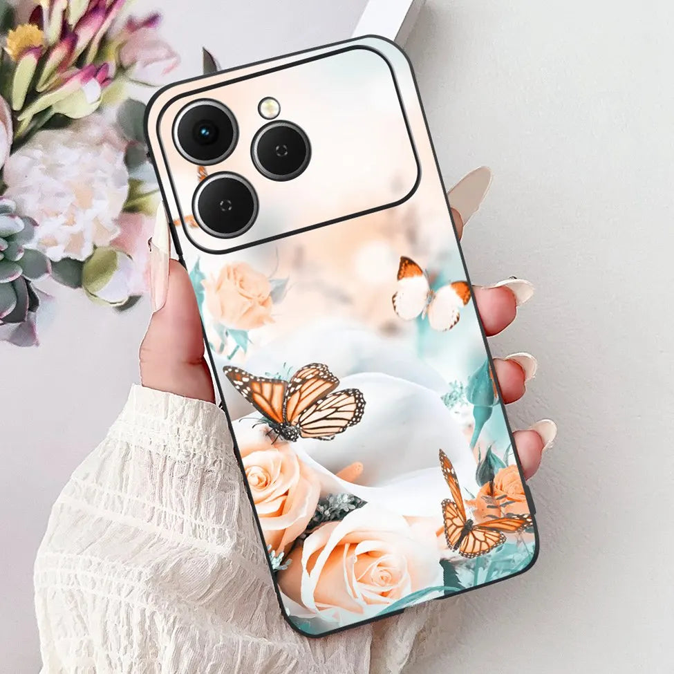For Tecno Spark 40 Cover Case Luxury Fashion Butterfly Love Cute Cool Painted Back Cover For Techno Spark 40 Phone Case Silicone
