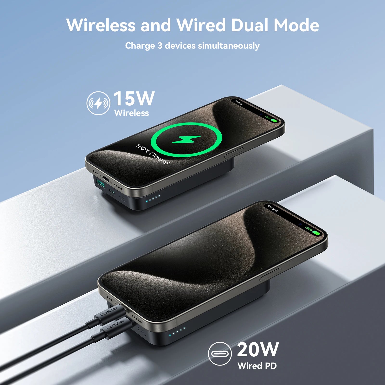 Joyroom PD20W Power Bank Magnetic 10000mAh Portable Wireless Fast Charging Power Bank For iPhone 15 Pro Max 16 Pro Max