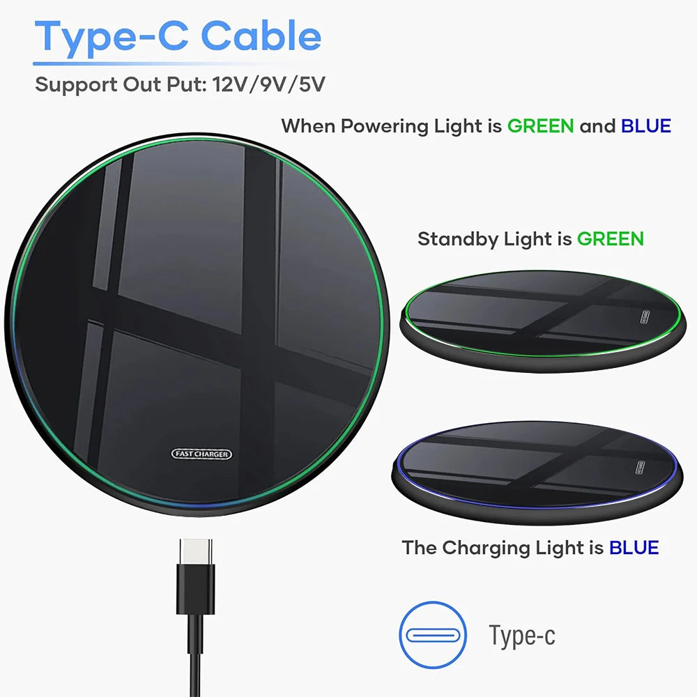 30W Wireless Charger for iPhone 15 14 13 12Samsung Xiaomi Phone Chargers Induction Fast Charging Dock Station