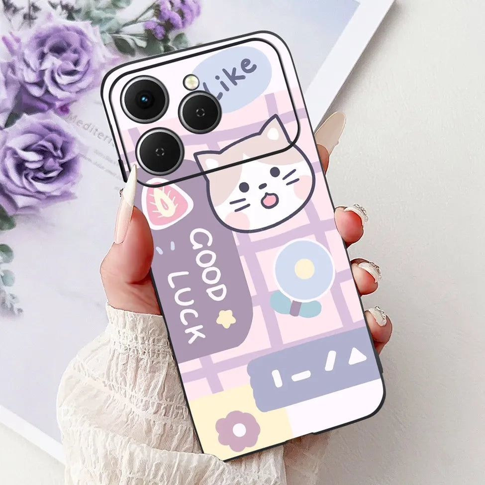 For Tecno Spark 40 Cover Case Luxury Fashion Butterfly Love Cute Cool Painted Back Cover For Techno Spark 40 Phone Case Silicone