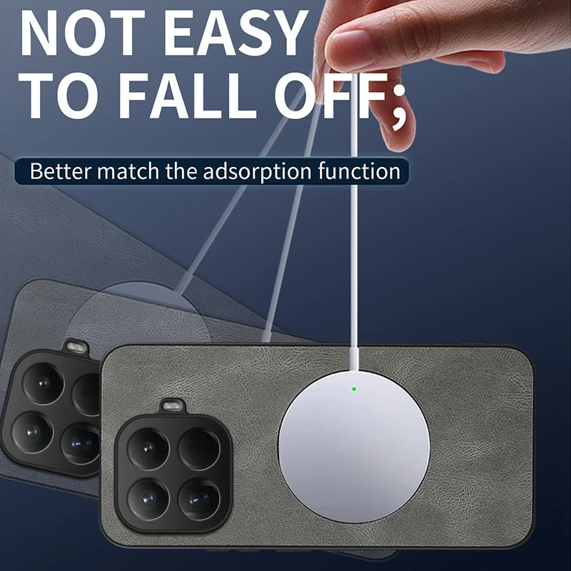 For Xiaomi Mi 15T 14T Pro Case Luxury PU Leather Skin Magnetic Magsafe Protective Back Cover For Mi 17 Pro Max 17Pro Phone Shell