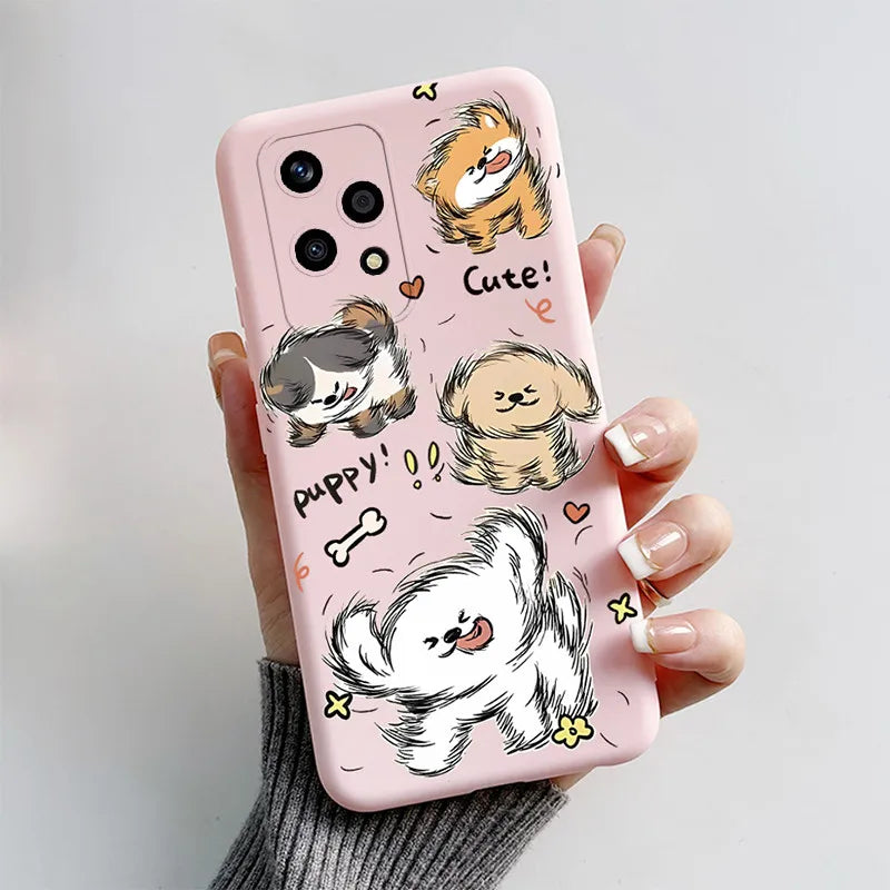 For Honor 200 Lite Case 2024 Cute Cat Cartoon Puppy Dog Bumper Silicone Soft TPU Cover For Honor 200 Lite 200Lite 5G Phone Cases