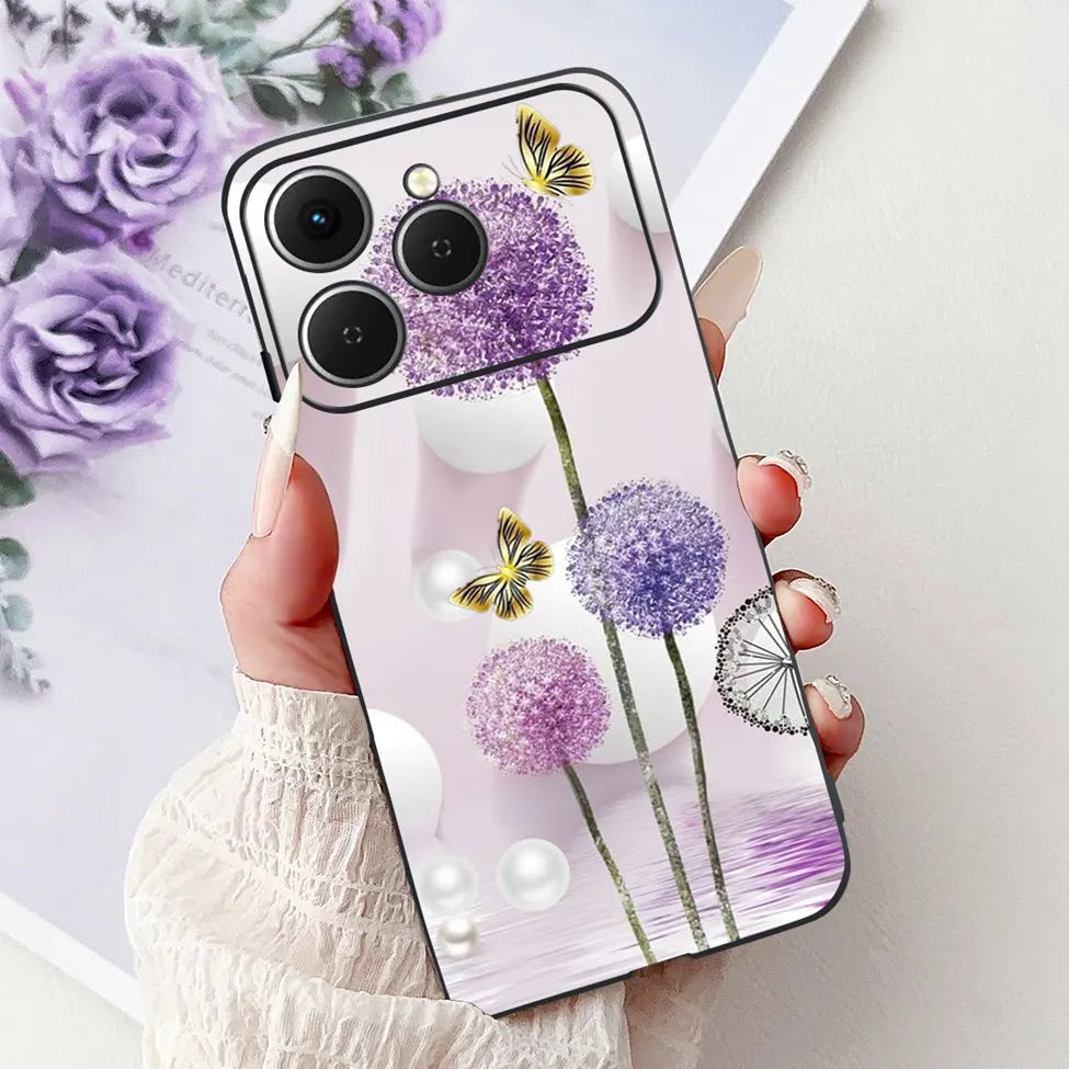 For Tecno Spark 40 Cover Case Luxury Fashion Butterfly Love Cute Cool Painted Back Cover For Techno Spark 40 Phone Case Silicone