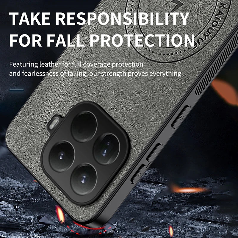 For Xiaomi Mi 15T 14T Pro Case Luxury PU Leather Skin Magnetic Magsafe Protective Back Cover For Mi 17 Pro Max 17Pro Phone Shell