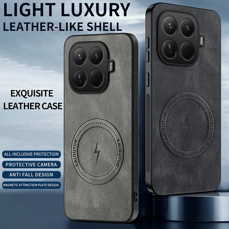 For Xiaomi Mi 15T 14T Pro Case Luxury PU Leather Skin Magnetic Magsafe Protective Back Cover For Mi 17 Pro Max 17Pro Phone Shell