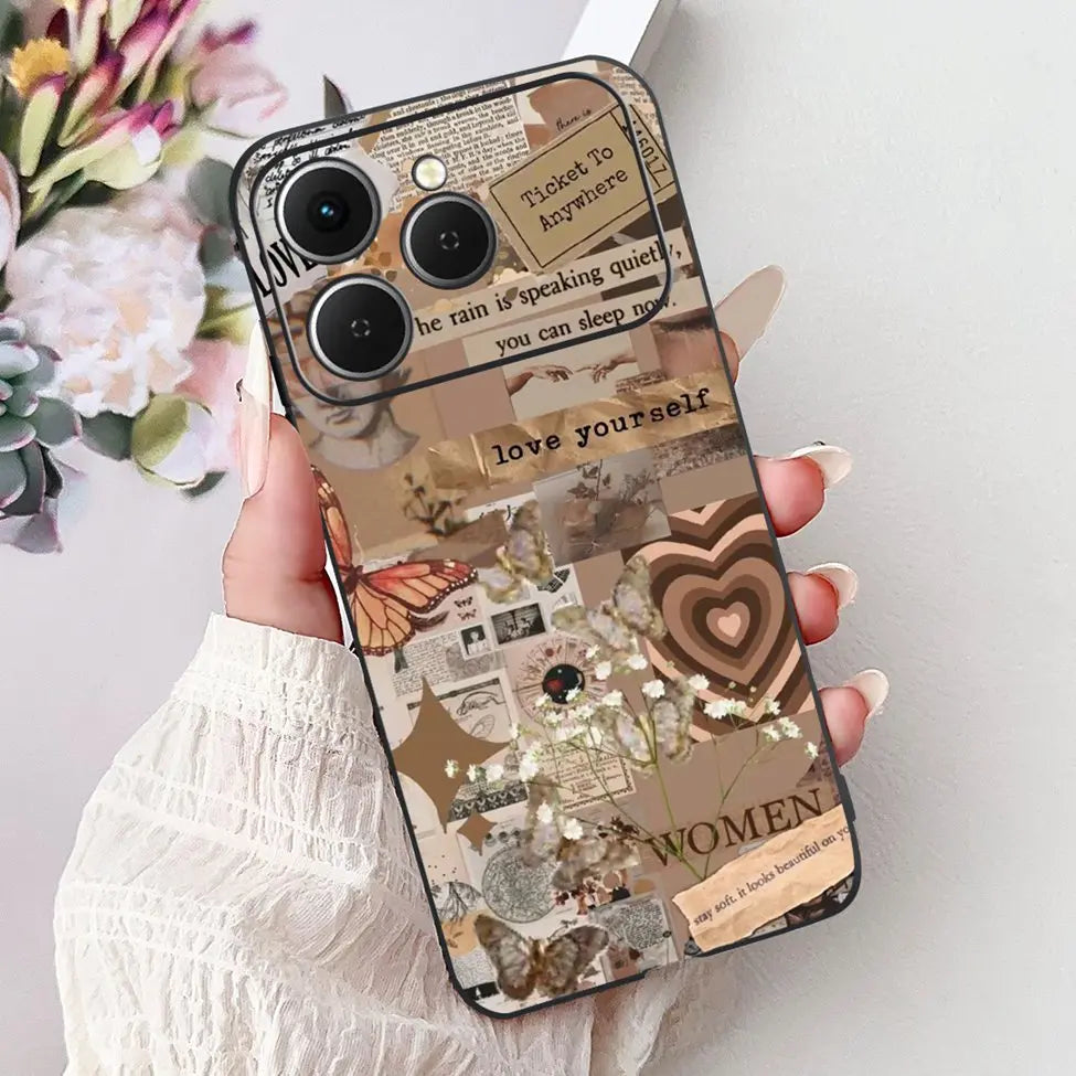 For Tecno Spark 40 Cover Case Luxury Fashion Butterfly Love Cute Cool Painted Back Cover For Techno Spark 40 Phone Case Silicone