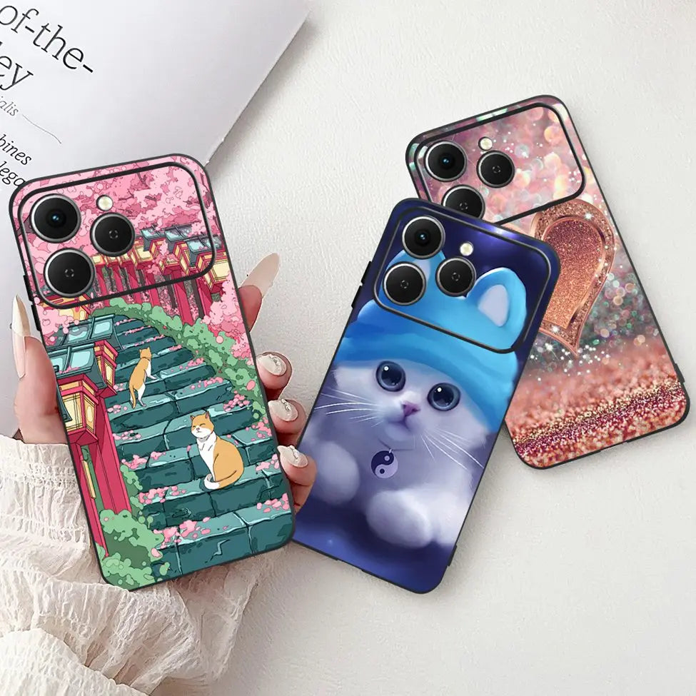 For Tecno Spark 40 Cover Case Luxury Fashion Butterfly Love Cute Cool Painted Back Cover For Techno Spark 40 Phone Case Silicone