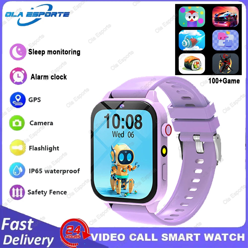 2025 New Smart Watch Kids 1.83 Inch Display 18 Games Sleep Monitor Camera Alarm Clock Children Kids Smartwatch Boys Girls Gifts