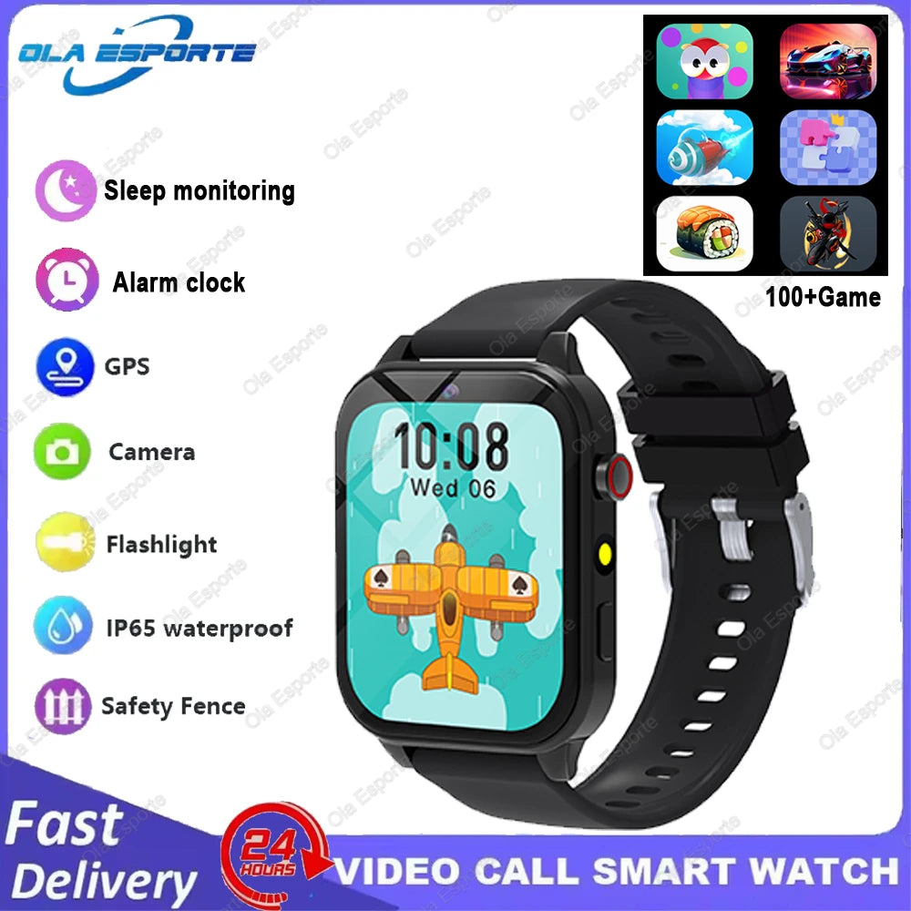 2025 New Smart Watch Kids 1.83 Inch Display 18 Games Sleep Monitor Camera Alarm Clock Children Kids Smartwatch Boys Girls Gifts