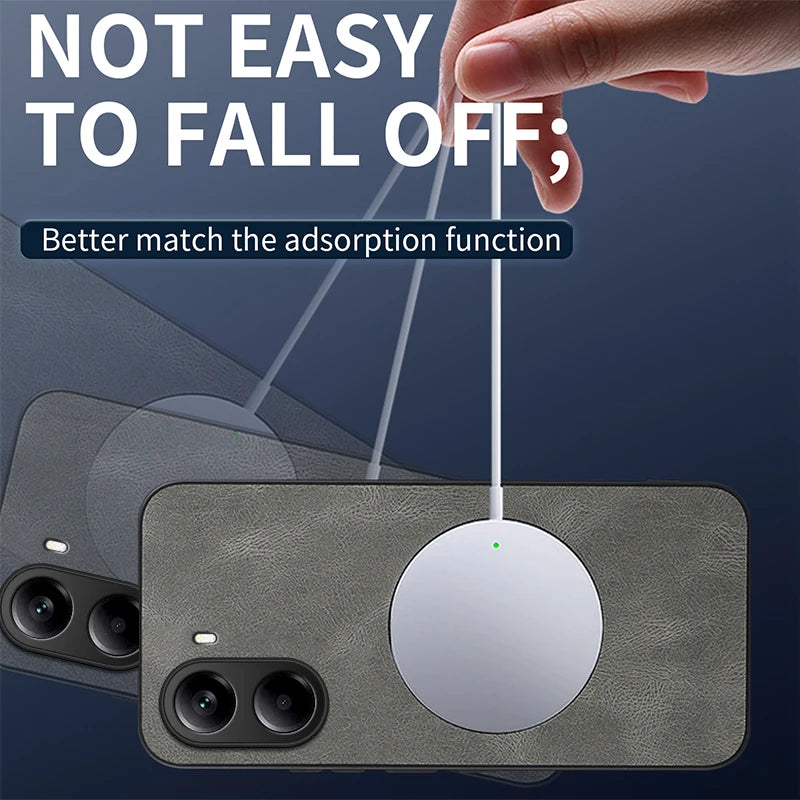 For Mi Poco X7 Pro Case Luxury PU Leather Skin Magnetic Magsafe Protective Back Cover For Poco C71 M7 Pro Phone Shell